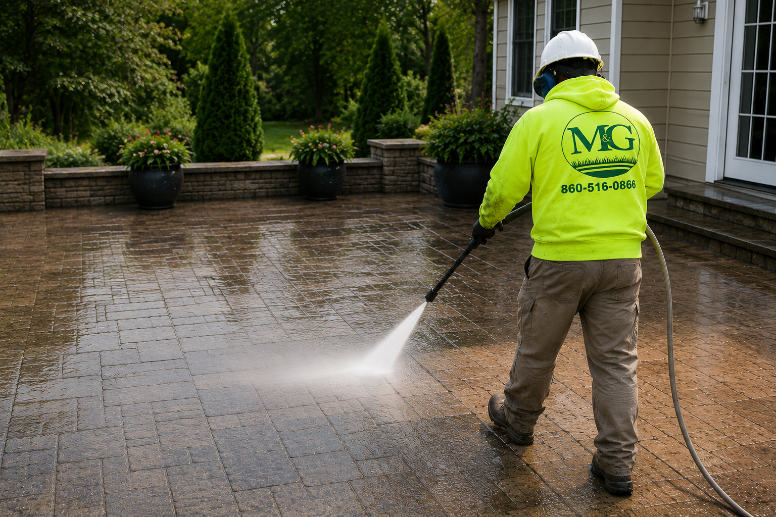 Patio, Power Washing, Re-Sanding, Stone Sealing